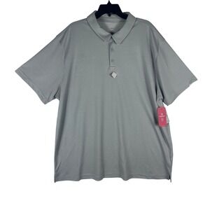 BCG Mens Golf Utility Melange Polo Shirt Mirage Gray 3XL Short Sleeve 174048 NWT